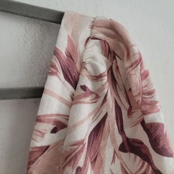 House of Harlow 1960 Linen Blend Smocked Tropical Midi Dress - Picture 5 of 12